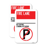 Fire Lane - No Stopping, Standing or Parking (With No Parking Symbol)
