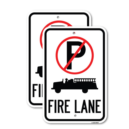 Fire Lane (With No Parking Symbol & Graphic)