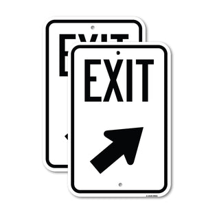 Exit Sign Exit with Right Arrow