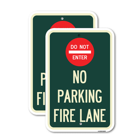 Do Not Enter, No Parking, Fire Lane with Graphic