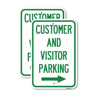 Customer and Visitor Parking (With Right Arrow)