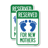 Blue Reserved Parking for New Mothers