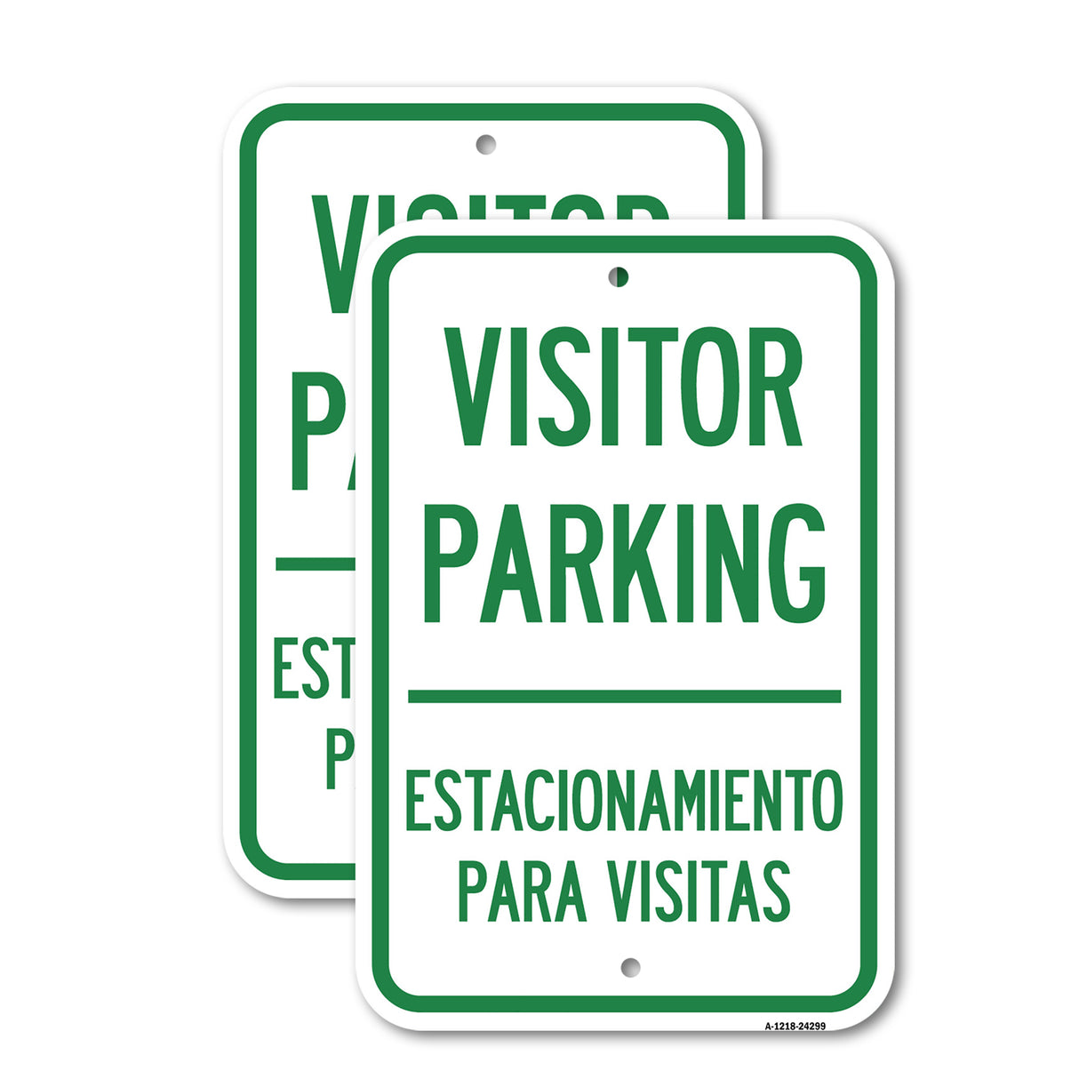 Bilingual Reserved Parking Sign Visitor Parking Estacionamiento Para Visitas