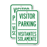 Bilingual Reserved Parking Sign Visitor Parking, Visitantes Solamente
