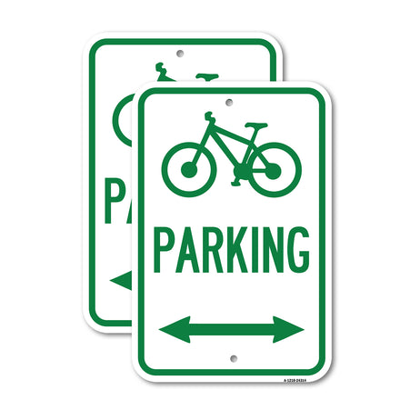 Bicycle Symbol, Parking (With Bidirectional Arrow)