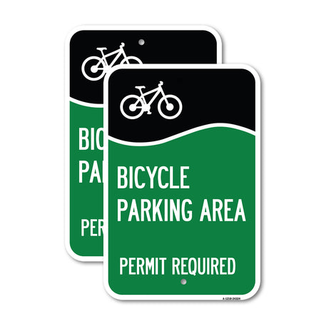 Bicycle Parking Area - Permit Required with Graphic