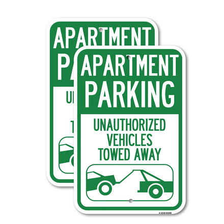 Apartment Parking - Unauthorized Vehicles Towed Away (With Car Tow Graphic)