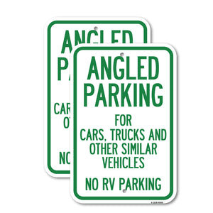 Angled Parking for Cars, Trucks and Similar Vehicles - No RV Parking