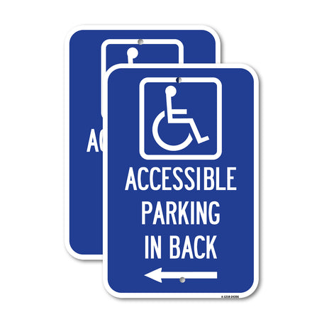 Accessible Parking on Left Arrow (With Graphic)