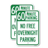 60 Minute Parking - No Free Overnight Parking
