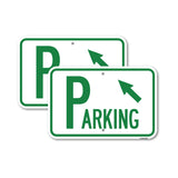 Parking with Arrow Pointing to Top Left