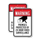 Warning Premises Protected By 24 Hour Video Survei