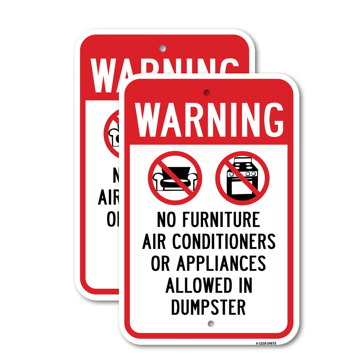 Warning No Furniture Air Conditioners Or Appliance
