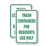 Trash Containers For Residents Only