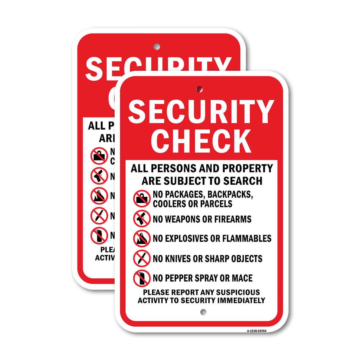 Security Check All Persons And Property Are Subjec