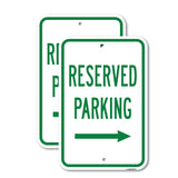 Reserved Parking With Right Arrow