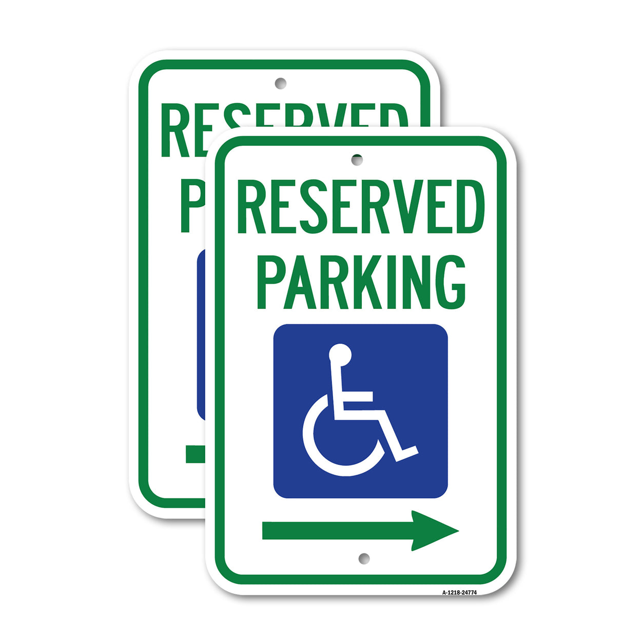 Reserved Parking With Handicapped Symbol With Righ