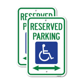 Reserved Parking With Handicapped Symbol And Arrow