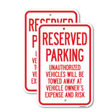 Reserved Parking Unauthorized Vehicles Will Be Tow