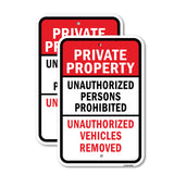 Private Unauthorized Persons Prohibited Vehicles R