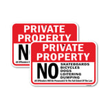 Private Property No Skateboards Bicycles Dogs Loit