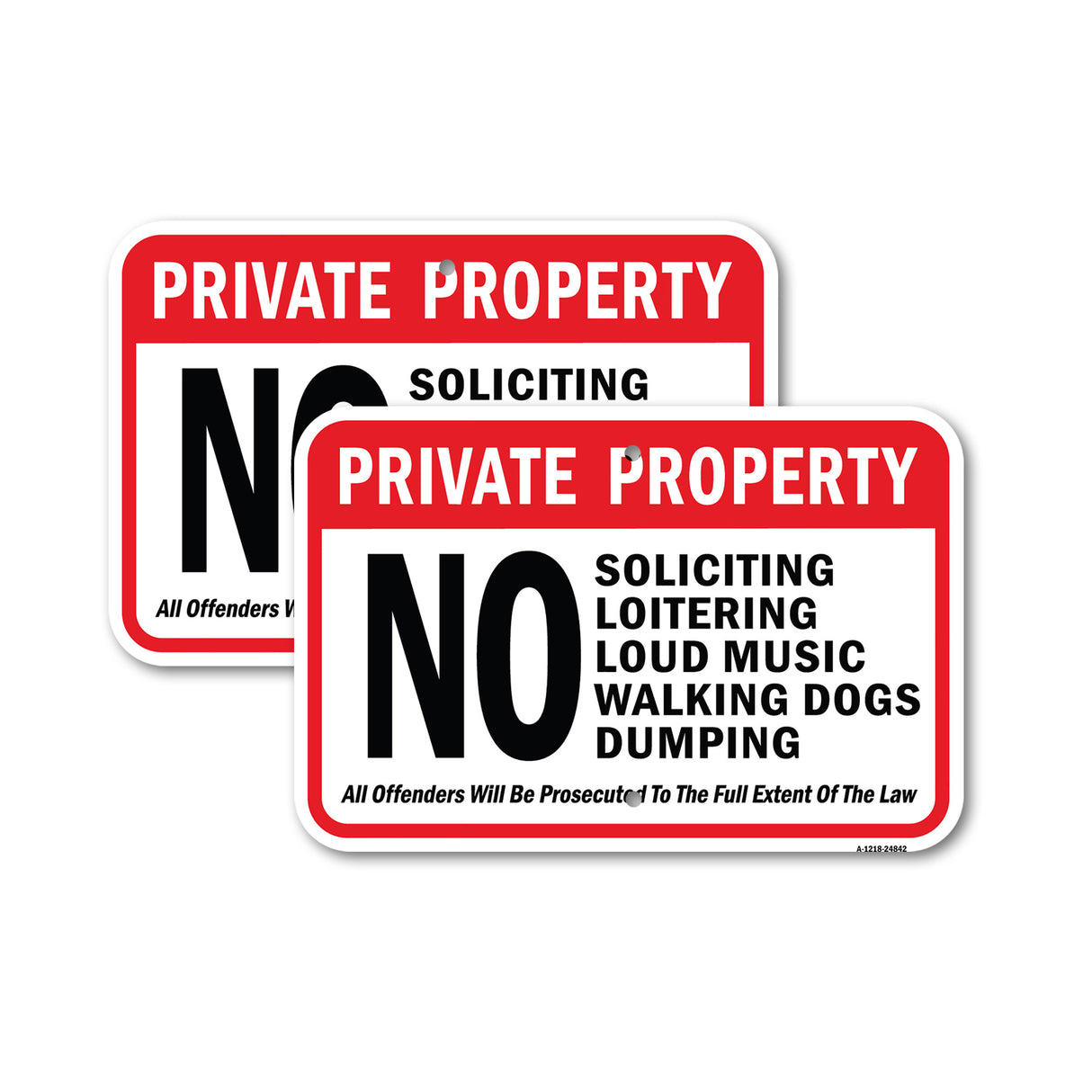 Private Property No Loitering Loud Music Walking D