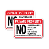 Private No Skateboards Bikes Dogs Loitering Dumpin