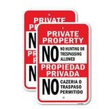 Private No Hunting Trespassing Propiedad Privada N