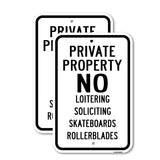 Private Property No Loitering Soliciting Skateboar
