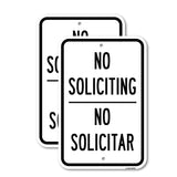 No Soliciting No Solicitar Sign