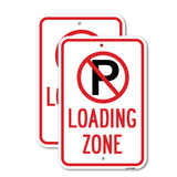 Loading Zone With '"P" No Parking Symbol Sign