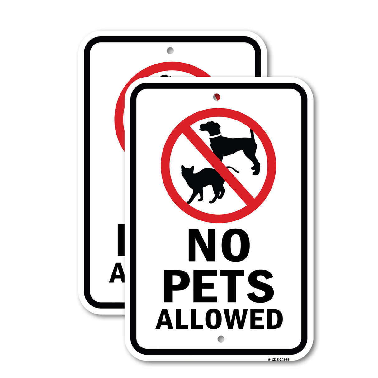 No Pets Allowed 1 (Dog & Cat Image - Black Letters