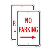 No Parking With Right Arrow
