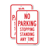 No Parking Stopping Standing Any Time