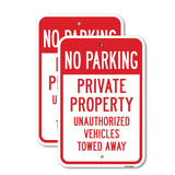 No Parking Private Property Unauthorized Vehicles