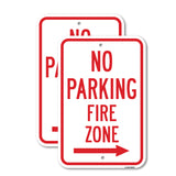 No Parking Fire Zone With Right Arrow