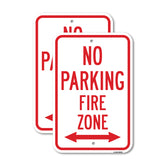 No Parking Fire Zone With Double Arrow