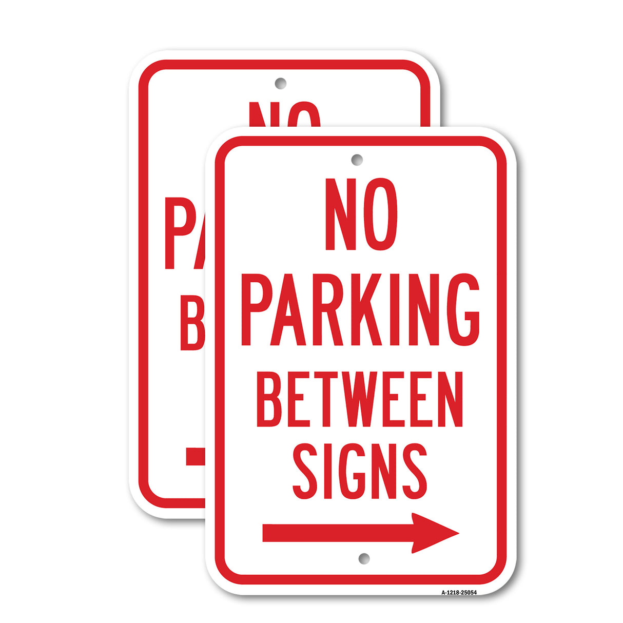 No Parking Between Signs With Right Arrow