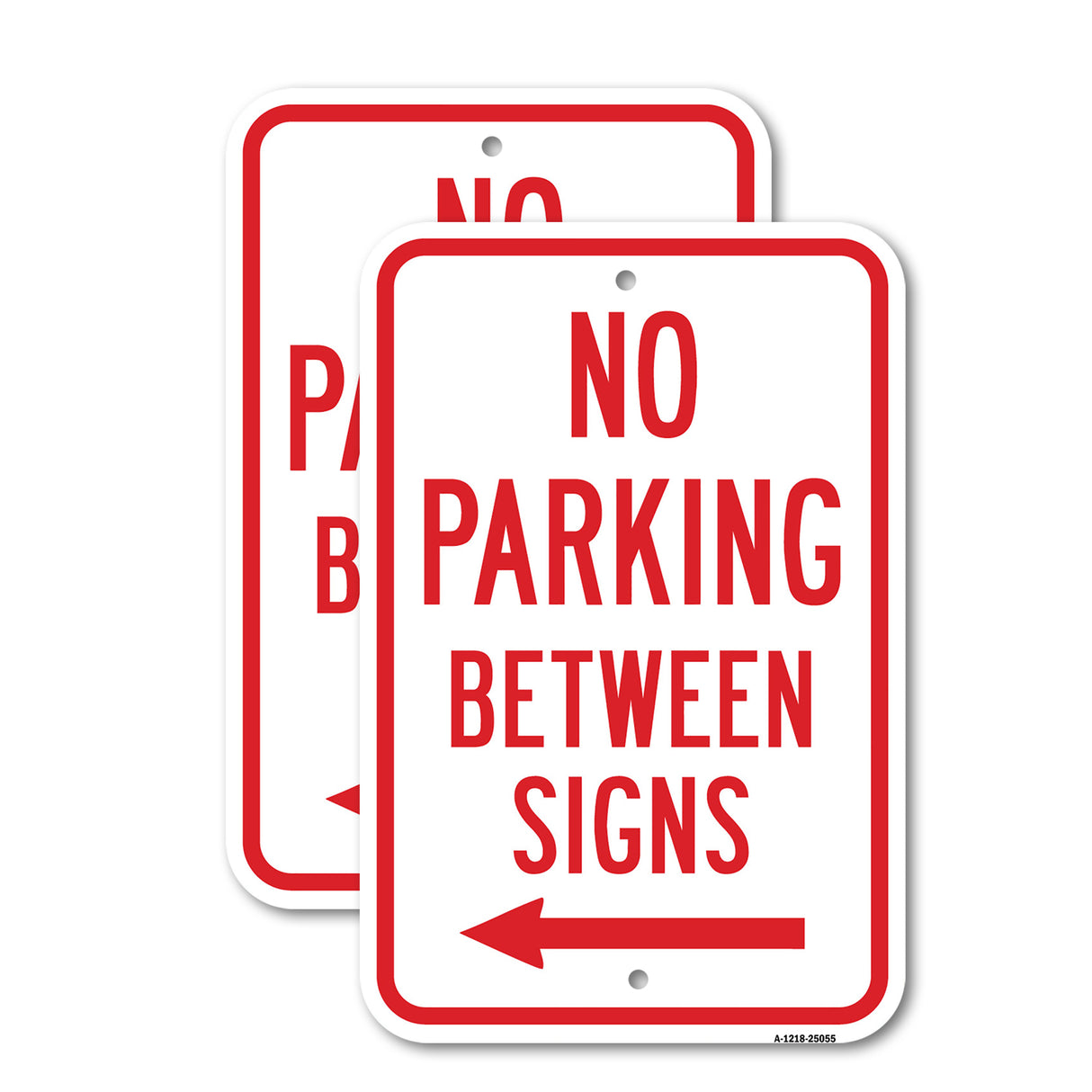 No Parking Between Signs With Left Arrow