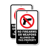 No Firearms Or Weapons Allowed On This Property