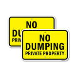 No Dumping Private Property 1 (Yellow)