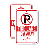 Fire Lane Tow-away Zone With '"P" Symbol