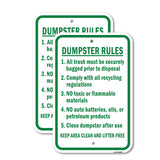 Dumpster Rules 1. All Trash Must Be Securely Bagge