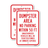 Dumpster Area No Par Within 50 Ft Unauthorized Veh