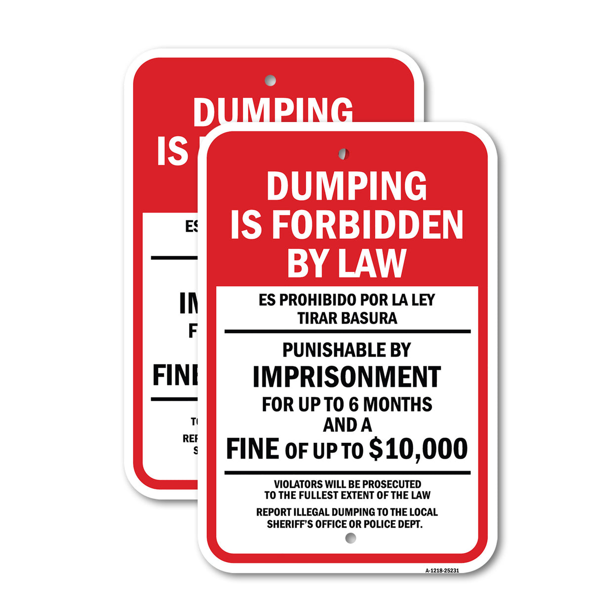 Dumping Is Forbidden By Law Bilingual