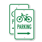 Bicycle Parking With Right Arrow