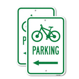 Bicycle Parking With Left Arrow
