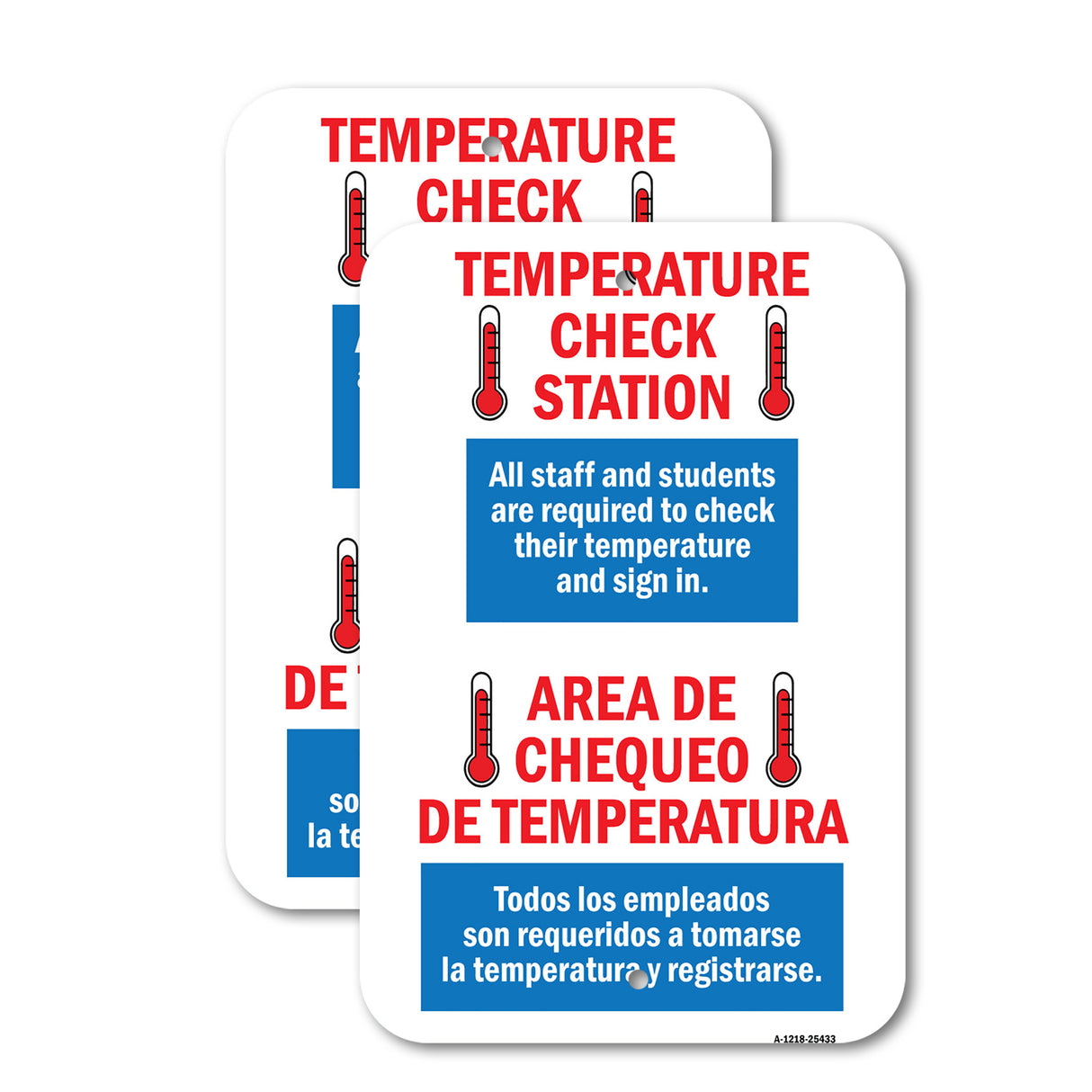 Public Safety Sign - Temperature Check Station Spanish