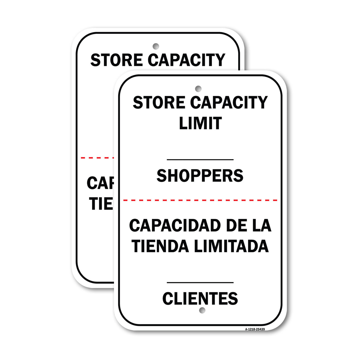 Public Safety Sign - Store Capacity Limit Shoppers Spanish