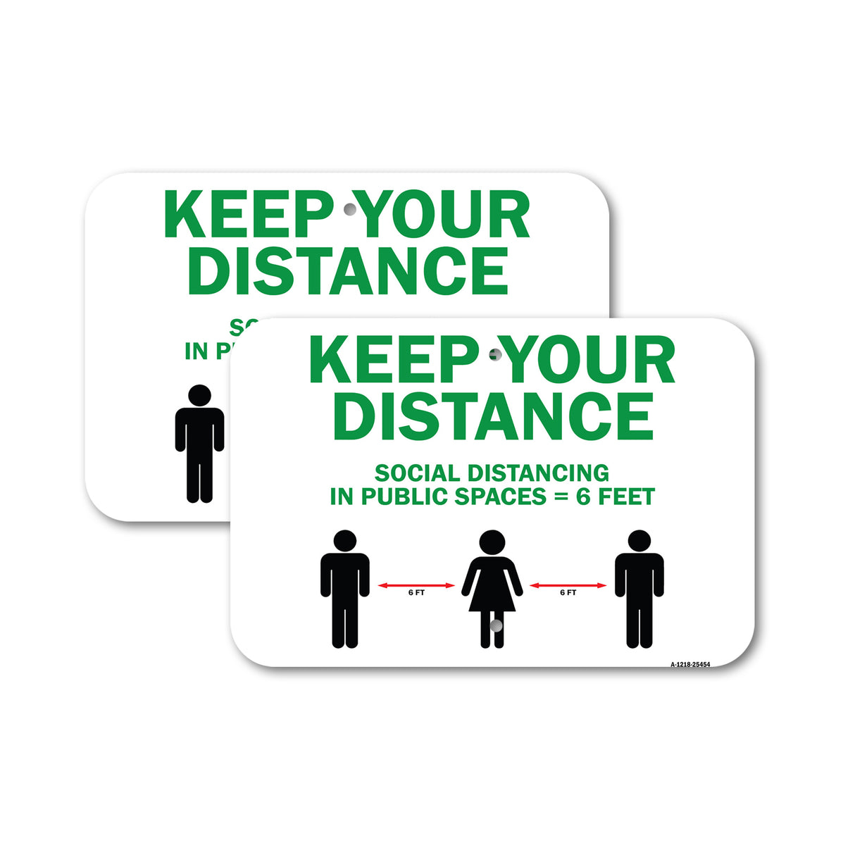 Public Safety Sign - Keep Your Distance Social Distance In Public Places